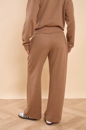 Kaiia Supersoft Straight Leg Trousers Taupe