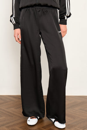 Kaiia Satin Side Stripe Wide Leg Trousers Black & White