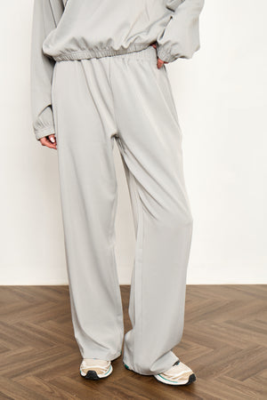 Kaiia Woven Wide Leg Trousers Grey Blue