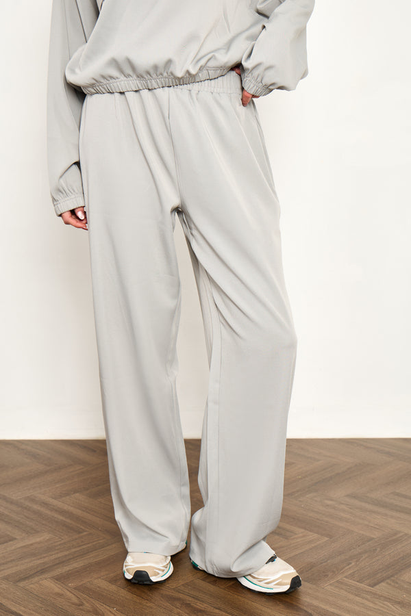 Kaiia Woven Wide Leg Trousers Grey Blue