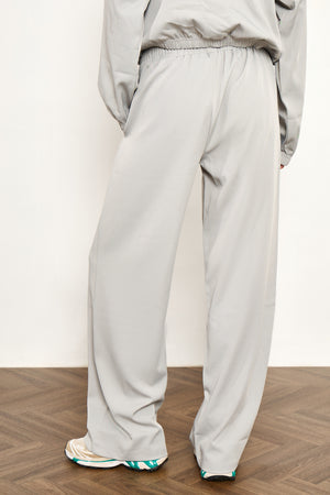 Kaiia Woven Wide Leg Trousers Grey Blue