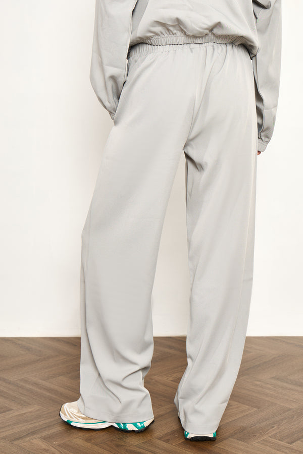 Kaiia Woven Wide Leg Trousers Grey Blue