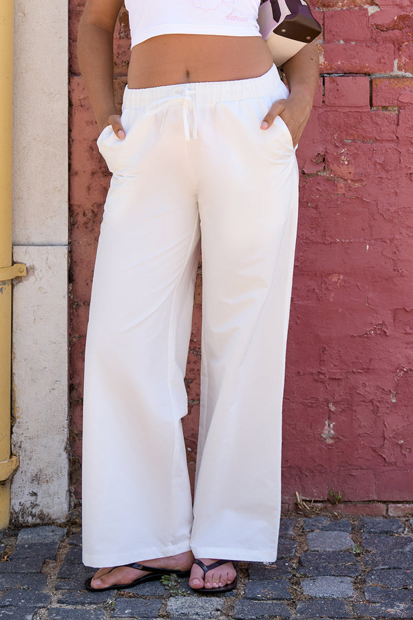 Kaiia Woven Straight Leg Trousers White