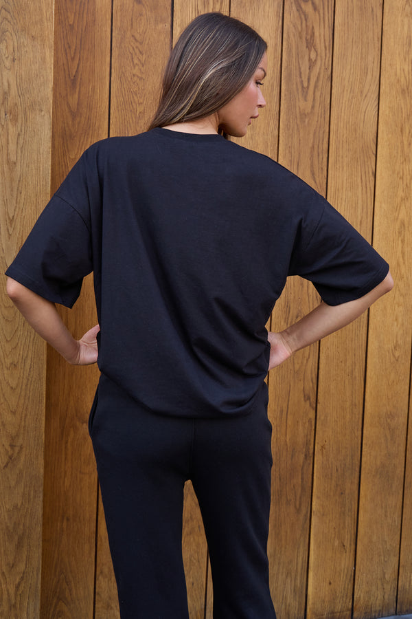 Kaiia Logo Oversized T-shirt in Black