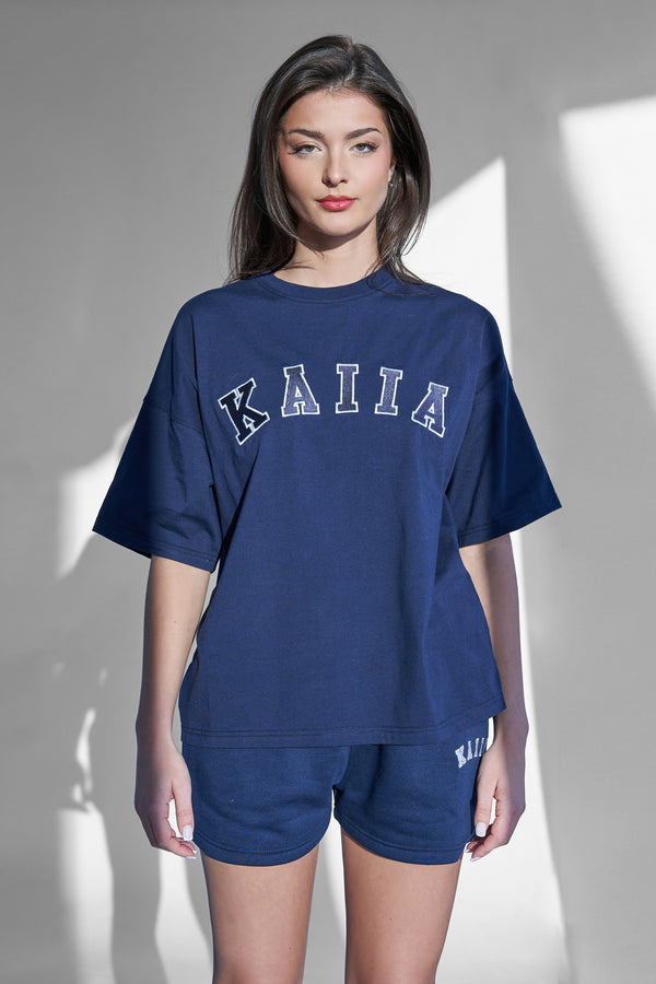 Kaiia Oversized T Shirt Navy