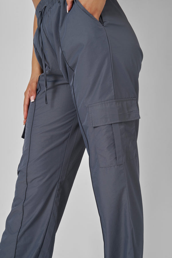 SPLIT HEM CARGO TROUSERS GREY