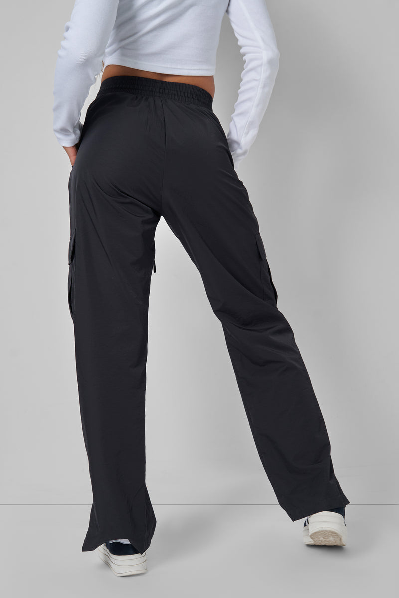 SPLIT HEM CARGO TROUSERS BLACK