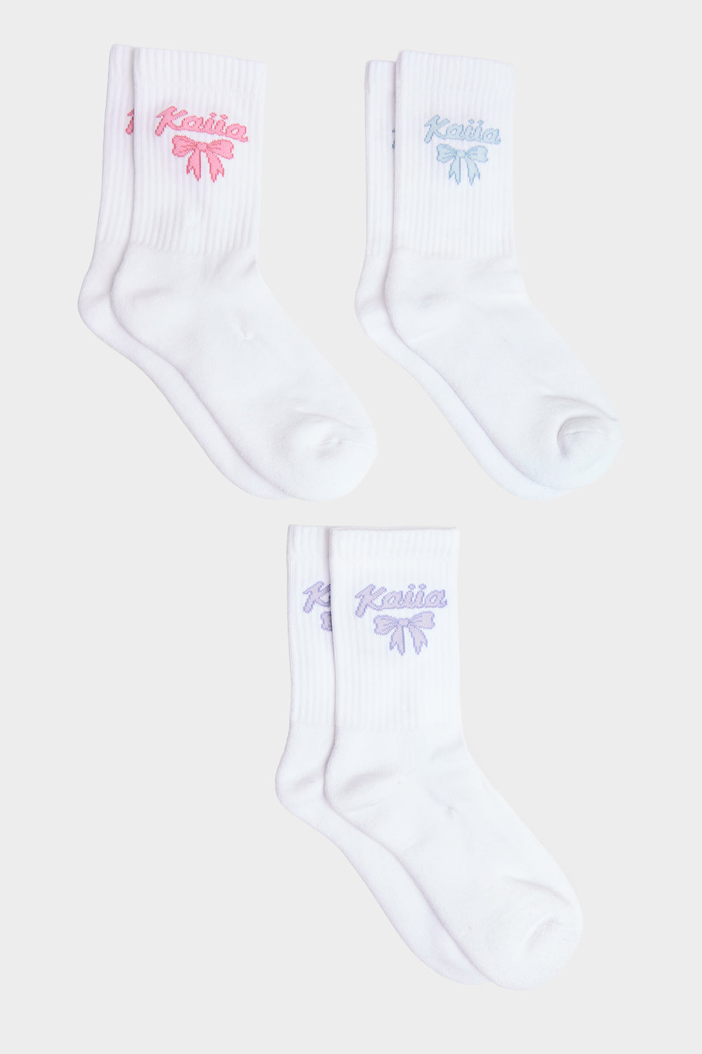 Pack of Three Kaiia Bow Socks Multi