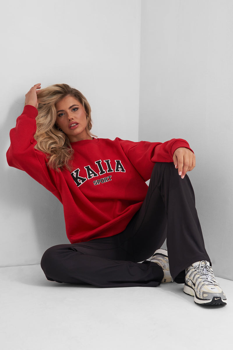 Kaiia Sport Oversized Sweatshirt Red