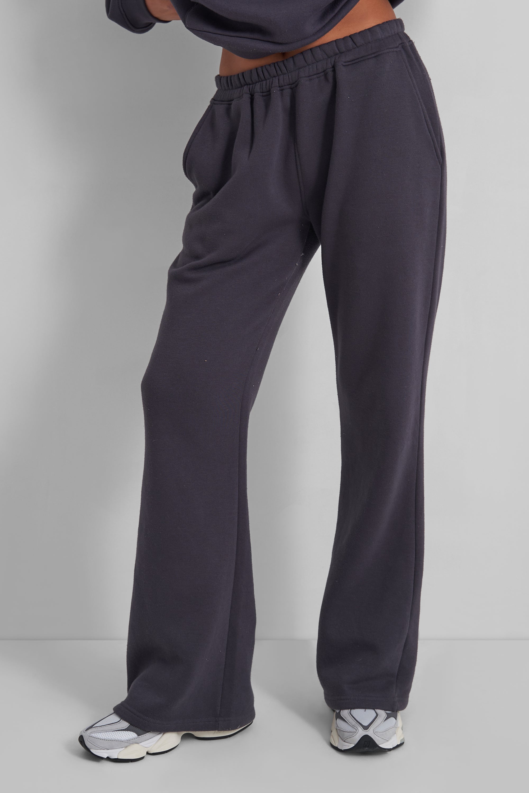 Wide Leg Sweat Pants Dark Grey