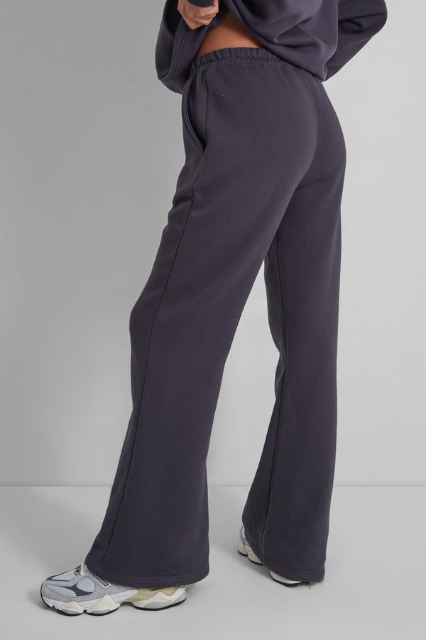Wide Leg Sweat Pants Dark Grey