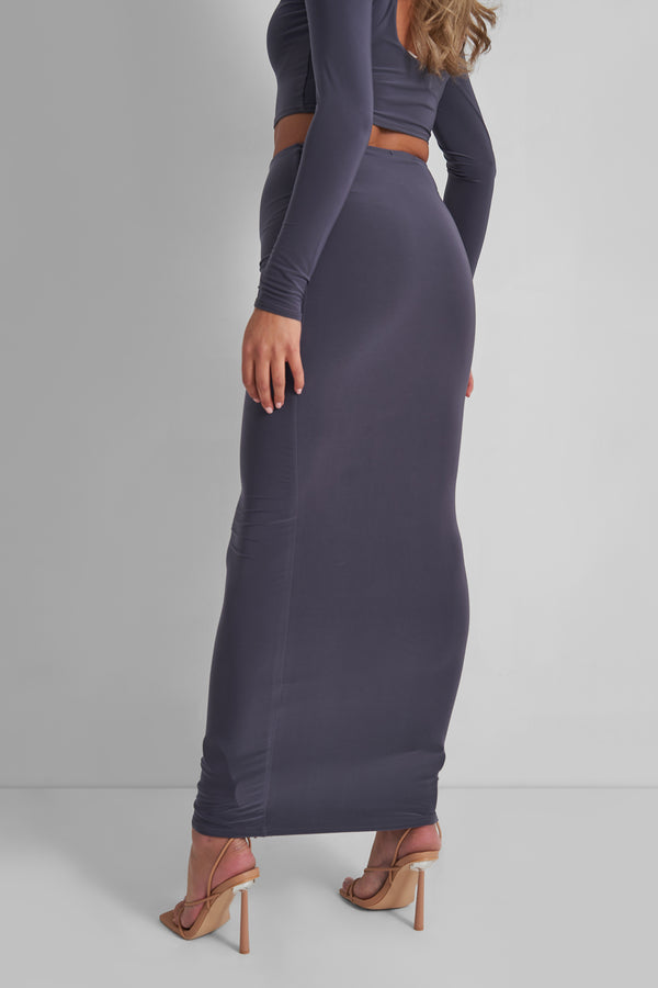Slinky Column Maxi Skirt Slate