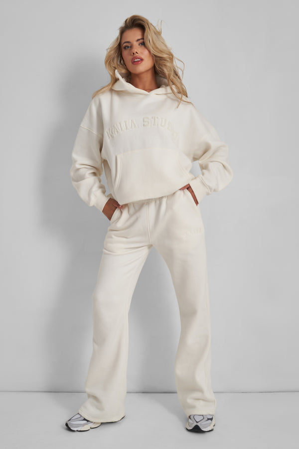 Kaiia Wide Leg Sweat Pants in Vanilla