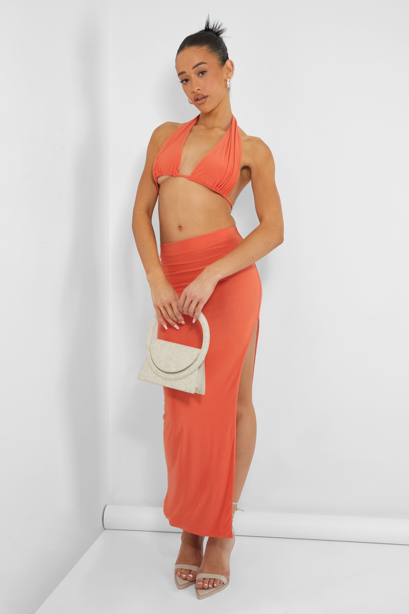 SLINKY HALTERNECK TOP ORANGE