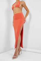 SLINKY HALTERNECK TOP ORANGE