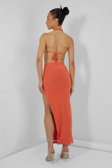 SLINKY HALTERNECK TOP ORANGE