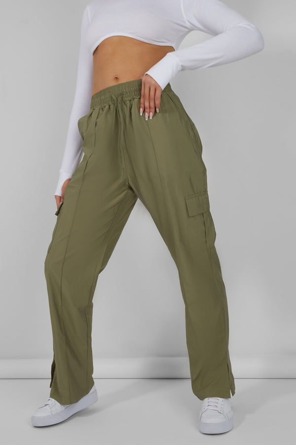 SPLIT HEM CARGO TROUSERS KHAKI