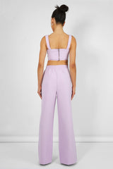 Tailored Wide Leg Trousers Lilac