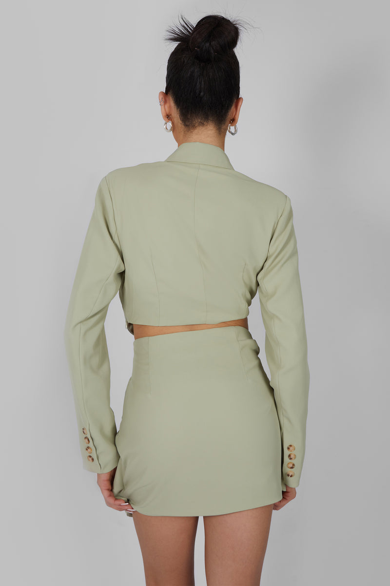 Twist Front Blazer Dress Sage