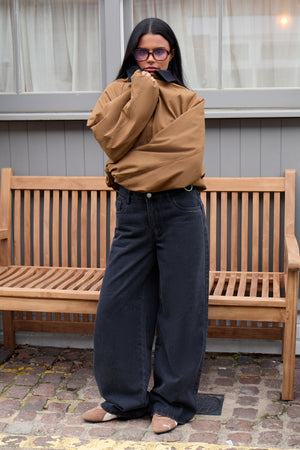 Kaiia Drawcord Hem Technical Jacket Camel