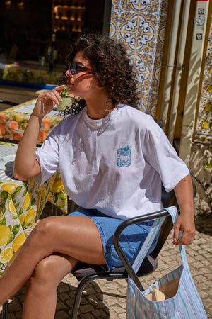 Kaiia Margarita Graphic Oversized T-shirt White