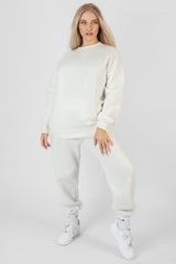TONAL EMBROIDERY JOGGERS ECRU