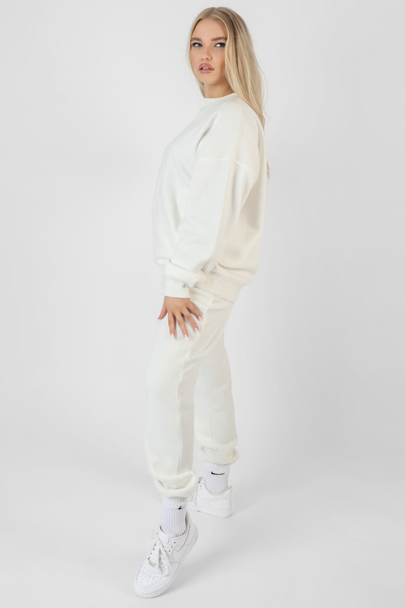 TONAL EMBROIDERY JOGGERS ECRU