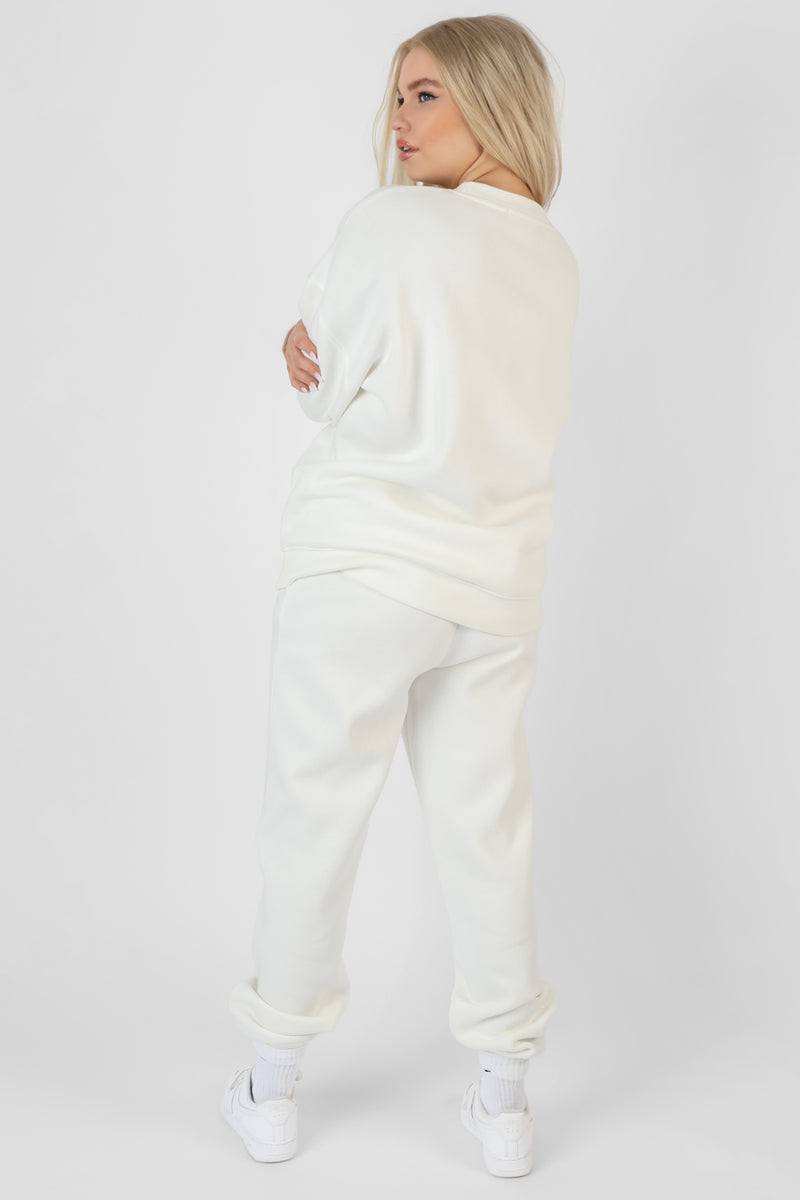TONAL EMBROIDERY JOGGERS ECRU