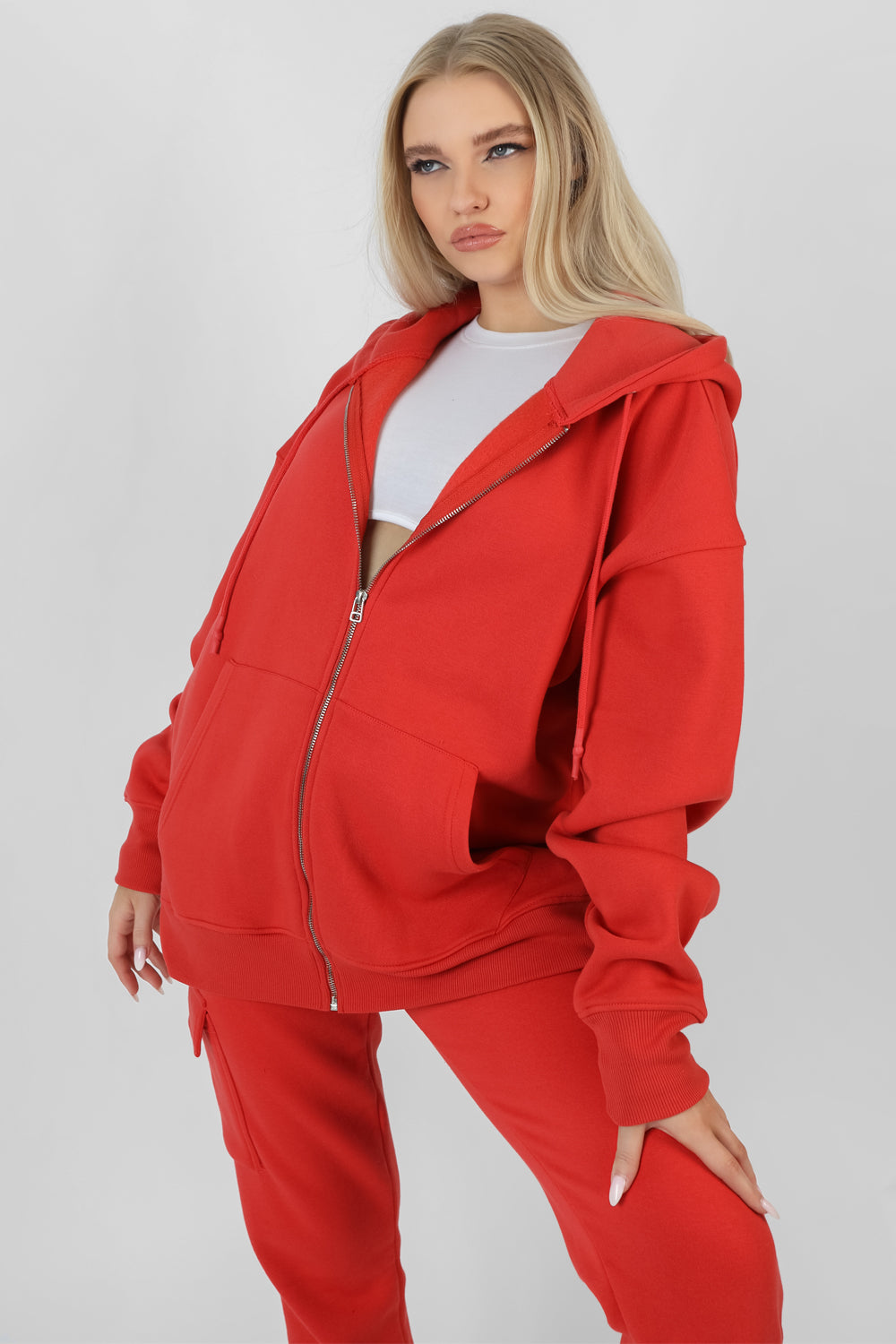 Oversized zip-through hoodie