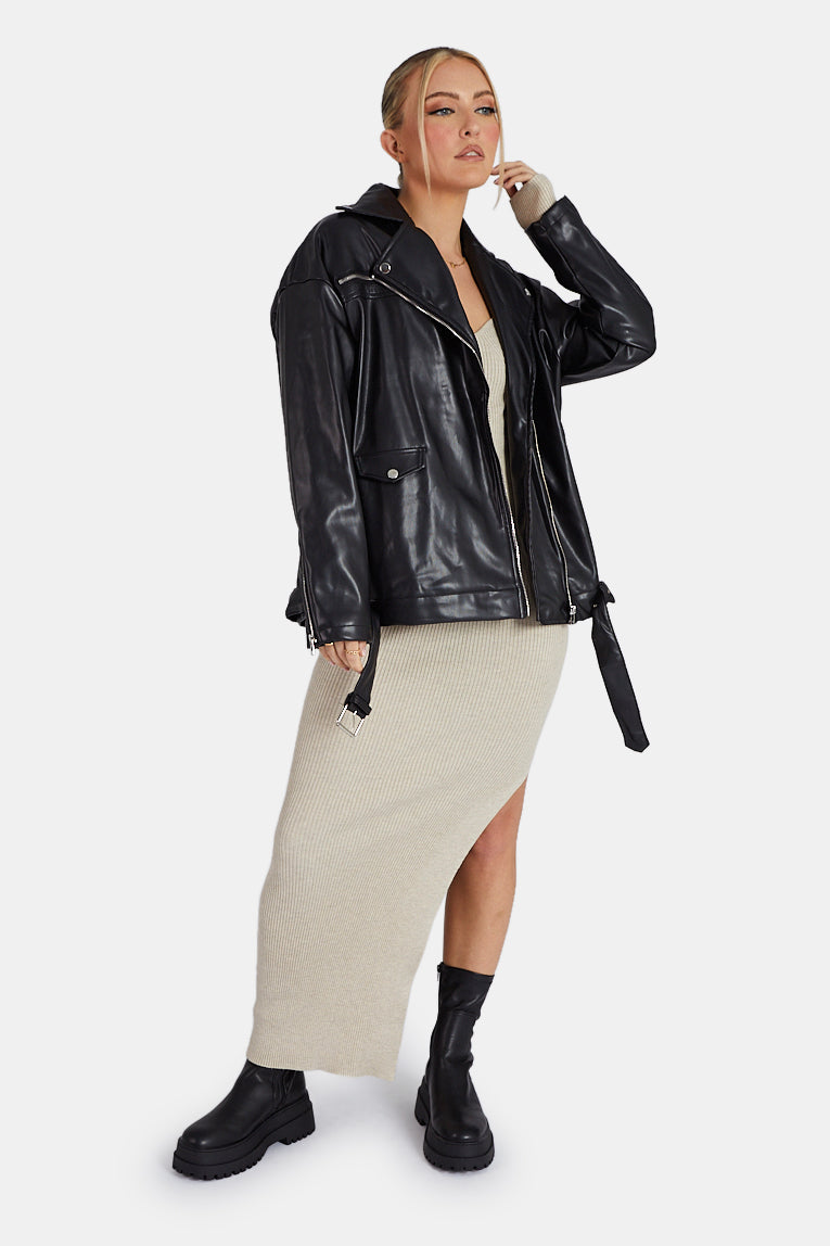 Pu Biker Jacket Black