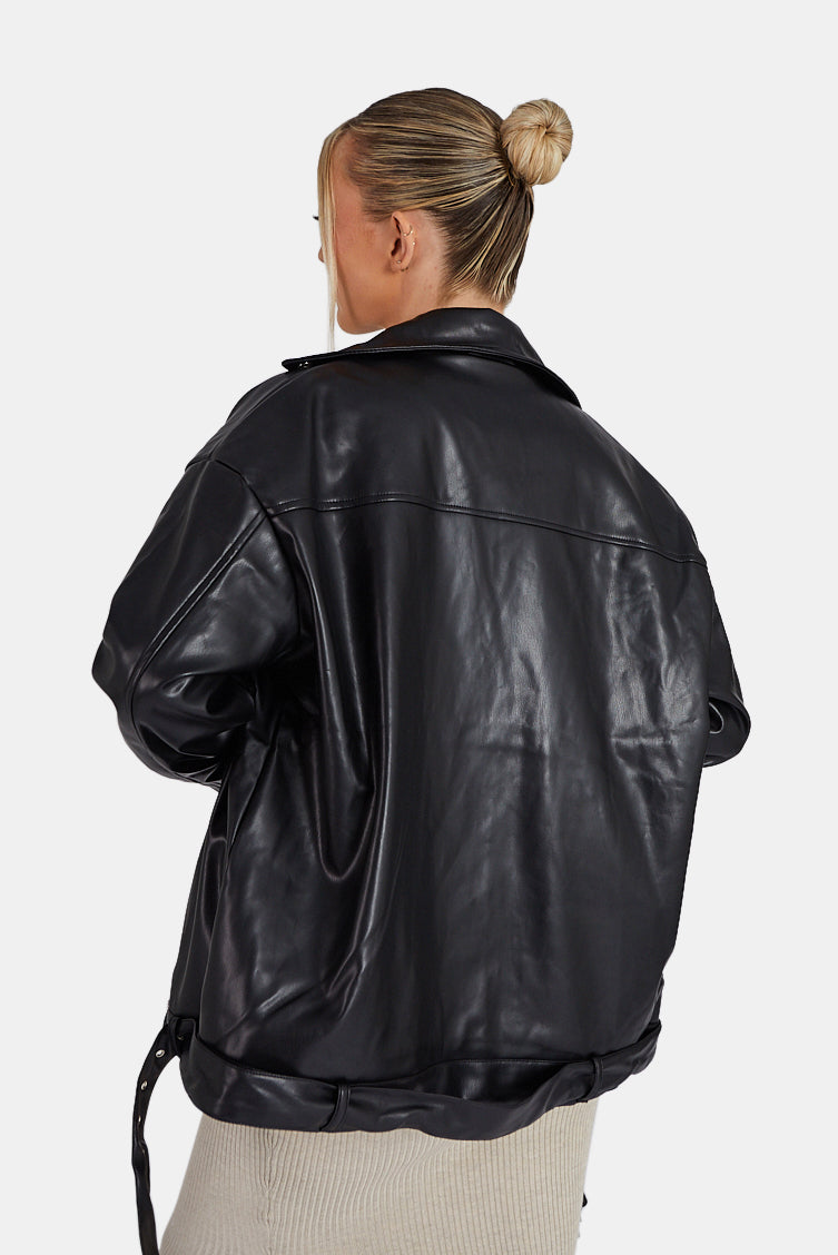 Pu Biker Jacket Black