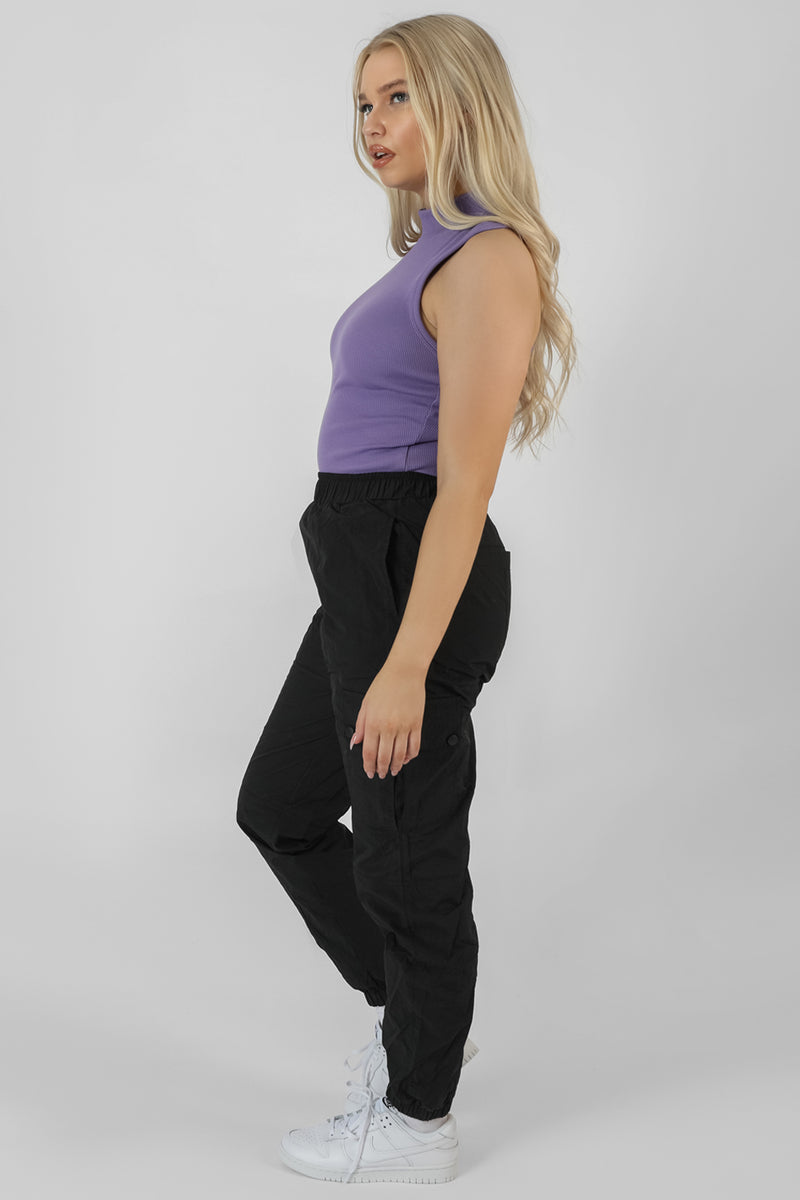 HIGH NECK RIB BODYSUIT VIOLET