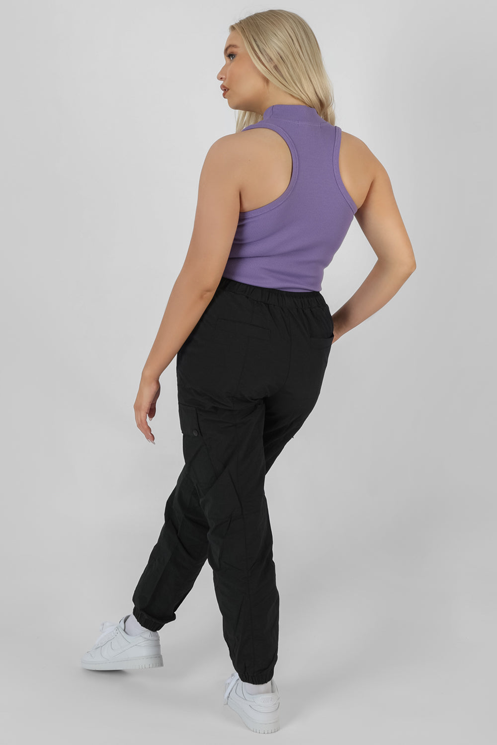 HIGH NECK RIB BODYSUIT VIOLET