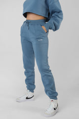 BE YOUR OWN MUSE WAVE PRINT JOGGERS BLUE