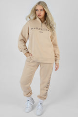 MANHATTAN SLOGAN 90S JOGGERS STONE