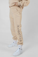 MANHATTAN SLOGAN 90S JOGGERS STONE