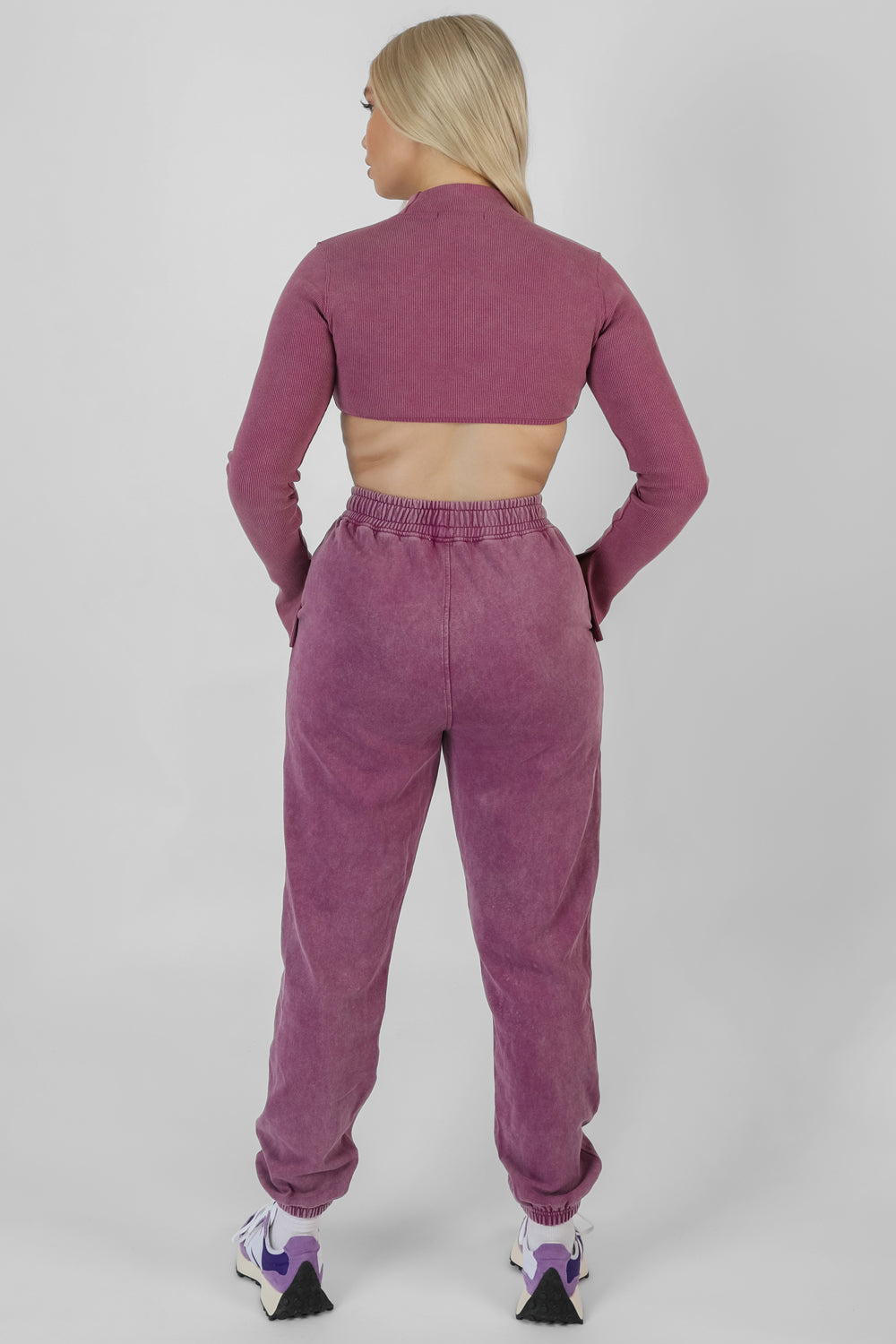 ATHLEISURE HIGH NECK UNDERBUST TOP PURPLE