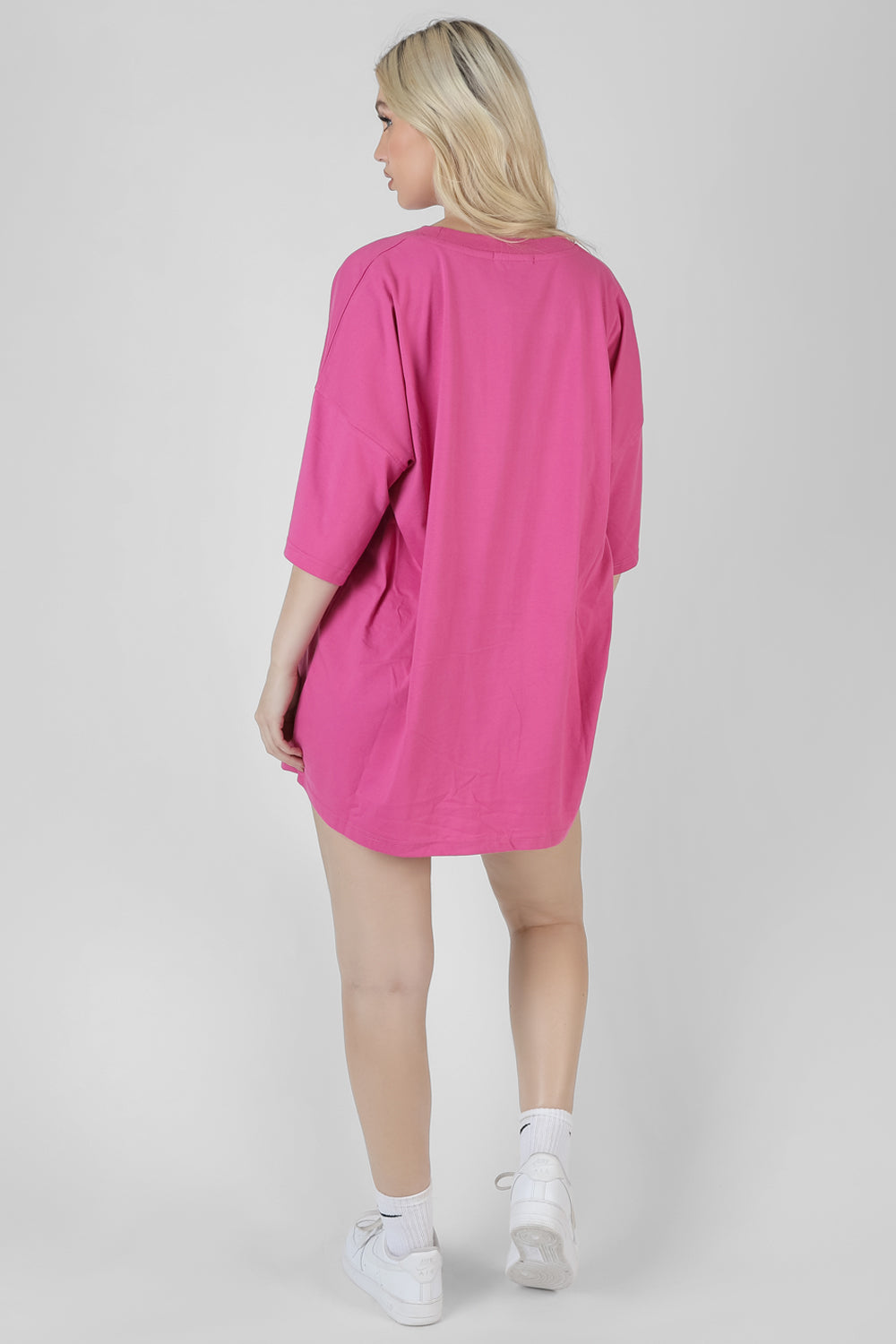 PHILADELPHIA EMBRODIERED T SHIRT DRESS MAGENTA Kaiia