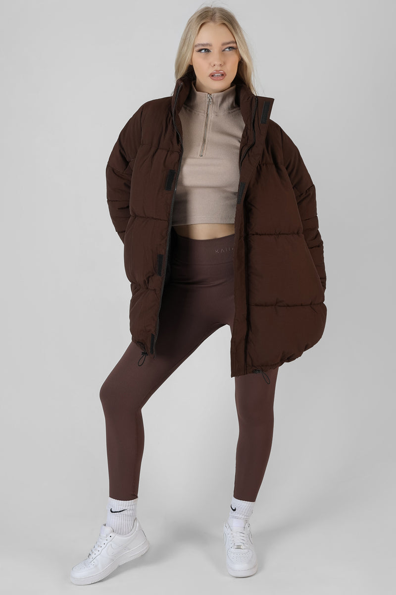 PADDED TRAPEZE PUFFER CHOCOLATE