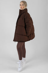 PADDED TRAPEZE PUFFER CHOCOLATE