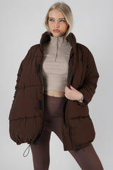 PADDED TRAPEZE PUFFER CHOCOLATE