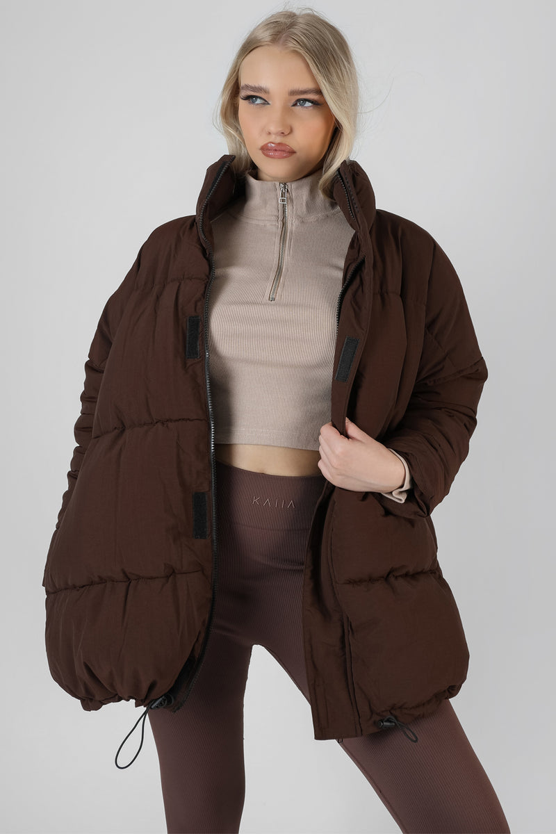 PADDED TRAPEZE PUFFER CHOCOLATE