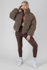 BORG PUFFER JACKET TAUPE