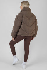 BORG PUFFER JACKET TAUPE