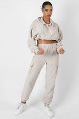 CORD POCKET DETAIL JOGGERS ECRU
