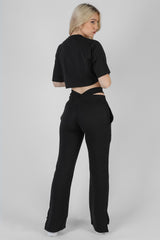 MELBOURNE BULL RING HEM CROPPED T-SHIRT BLACK