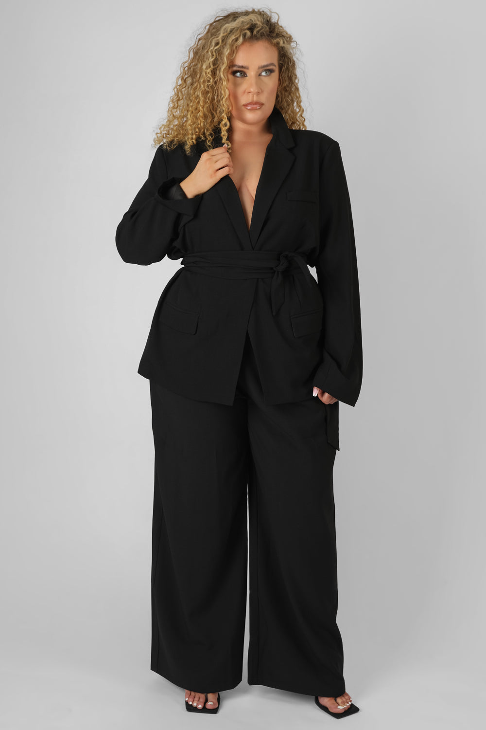 Wide leg tie waist trousers new arrivals