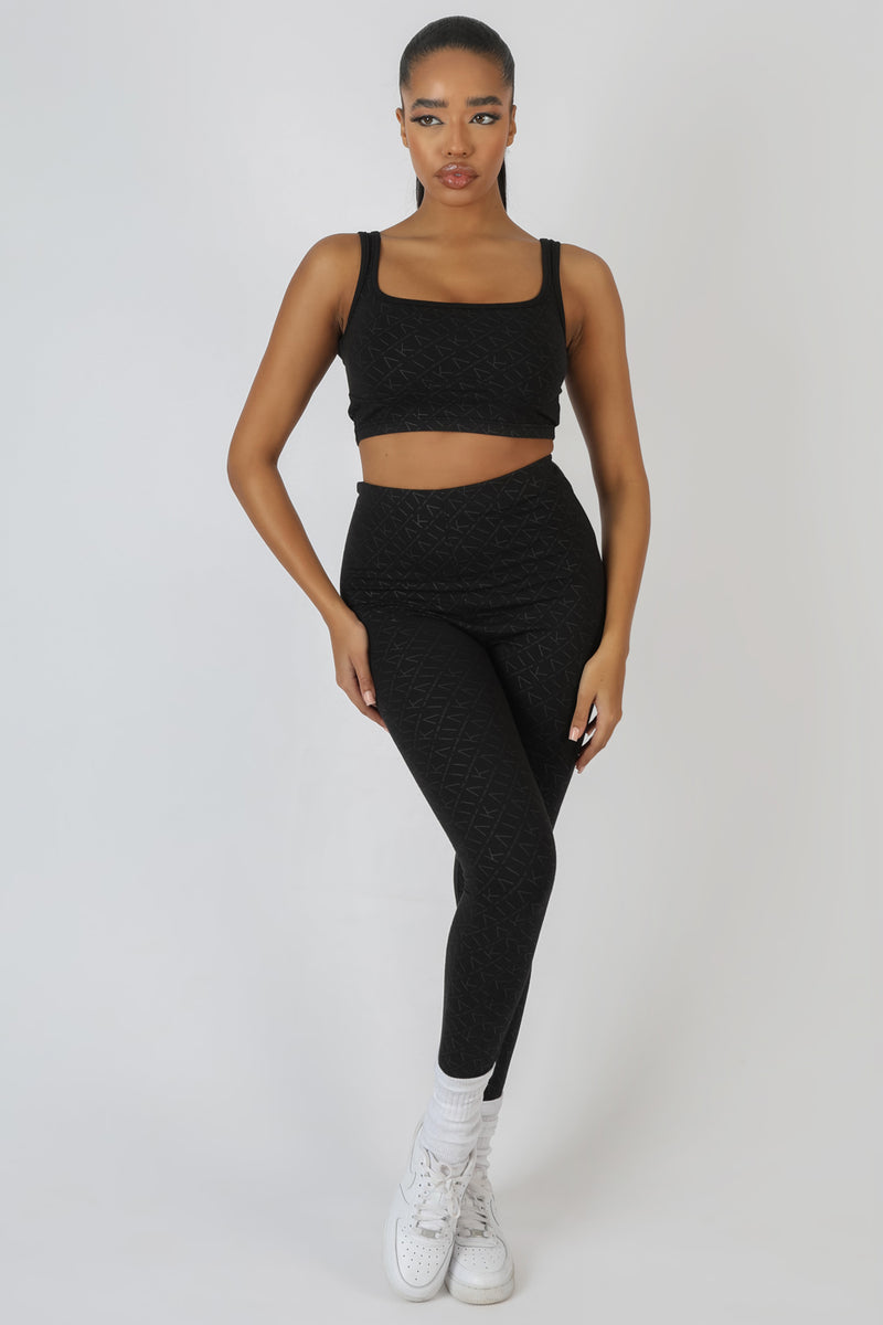 REPEAT PRINT BRALET BLACK