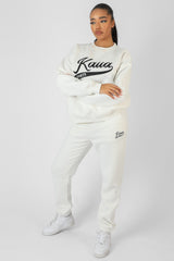 VARSITY EMBROIDERY SWEATSHIRT ECRU