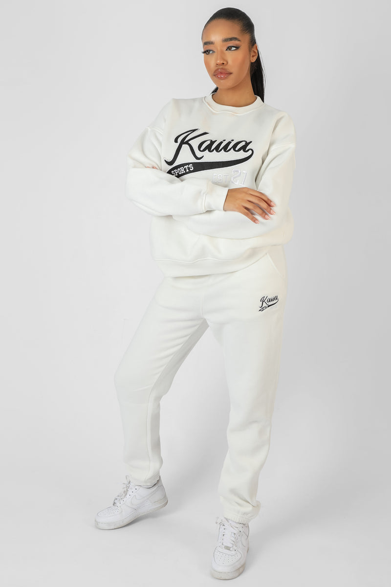 VARSITY EMBROIDERY SWEATSHIRT ECRU
